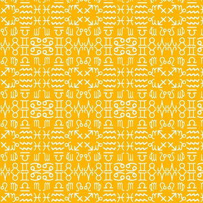 All together zodiac signs coordinating fabric in monochrome - sun
