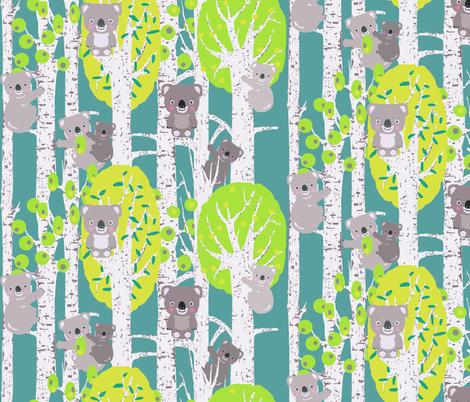 koalas in the trees fabric by katarina on Spoonflower - custom fabric
