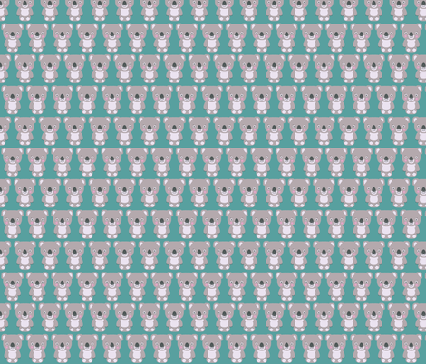 koala teal fabric by katarina on Spoonflower - custom fabric