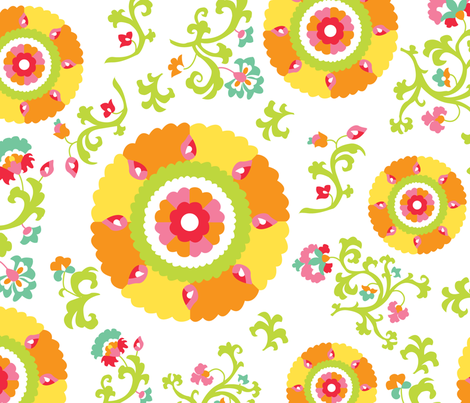 Oh Suzani Citrus Large- Scale Print fabric by heather_b_design on Spoonflower - custom fabric