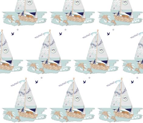 RJ's Puppy Sailboat half-brick repeat fabric by karenharveycox on Spoonflower - custom fabric