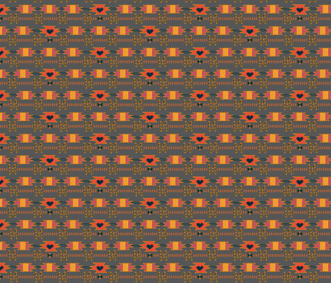 Navajo Hearts - Gray fabric by joyfulroots on Spoonflower - custom fabric