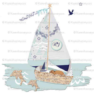 RJ's Puppy Sailboat Wall Decal