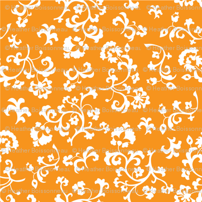 Oh Suzani Citrus Vines in Tangerine
