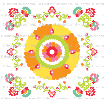 Oh Suzani Citrus Large Medallion