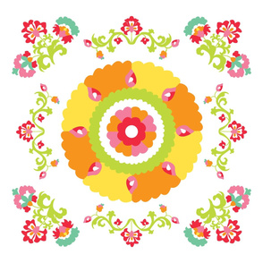Oh Suzani Citrus Large Medallion