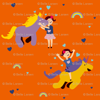 Girl_and_unicorn_Orange