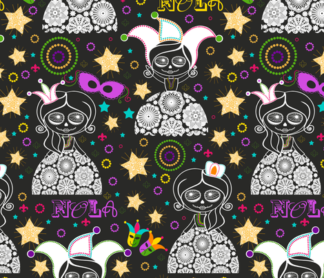 NOLA {Black} fabric by natitys on Spoonflower - custom fabric