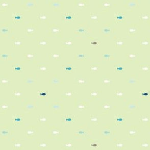 Under the Water - mini fish criss cross seafoam