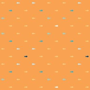 Under the Water - mini fish criss cross orange