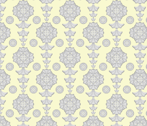 glorius_damask_icey_lemon_squeeze fabric by glimmericks on Spoonflower - custom fabric
