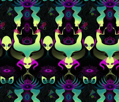 The Celestial Orchestra fabric by spicysteweddemon on Spoonflower - custom fabric