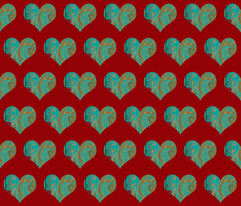 Blue, blue my heart is blue. fabric by anniedeb on Spoonflower - custom fabric