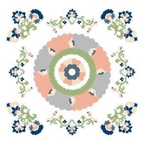 Oh Suzani Neutral Large Medallion