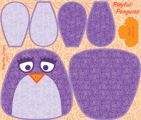 Big Playful Penguins Plushies fabric by robyriker on Spoonflower - custom fabric