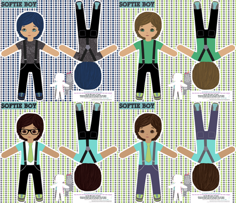 Boy softie toy doll fabric by katarina on Spoonflower - custom fabric