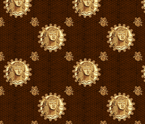 ancient_medallion_brass_slide fabric by glimmericks on Spoonflower - custom fabric