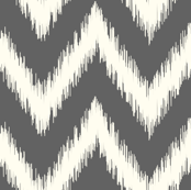Charcoal Gray Ikat Chevron
