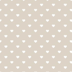 Linen Beige Polka Dot Hearts