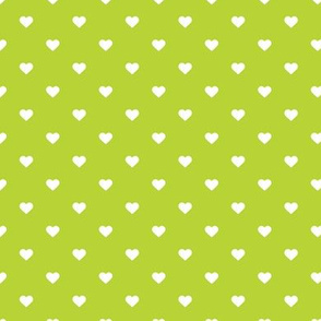 Apple Green Polka Dot Hearts