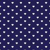 Navy Blue Polka Dot Hearts