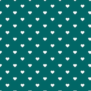 Dark Teal Polka Dot Hearts
