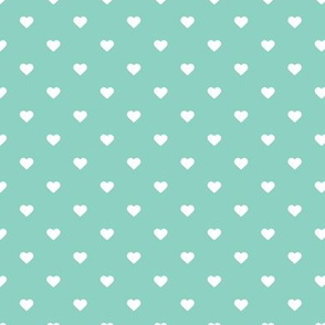 Aqua Polka Dot Hearts