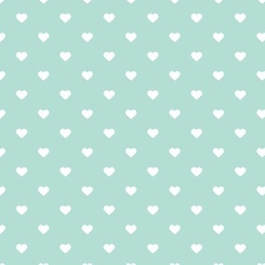 Mint Polka Dot Hearts