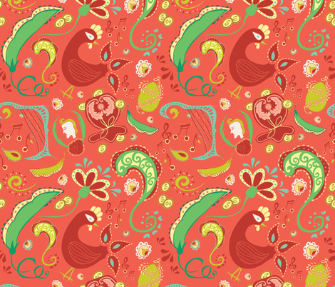 Paisley Coral fabric by elisabeth_demoo on Spoonflower - custom fabric