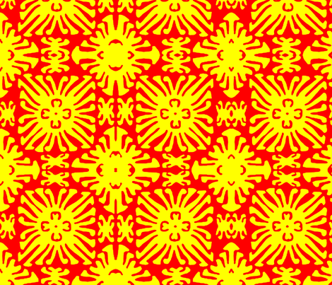 daisy doll orange fabric by nascustomwallcoverings on Spoonflower - custom fabric
