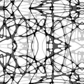 Lacy Drippy Splotches - Black, Gray and White