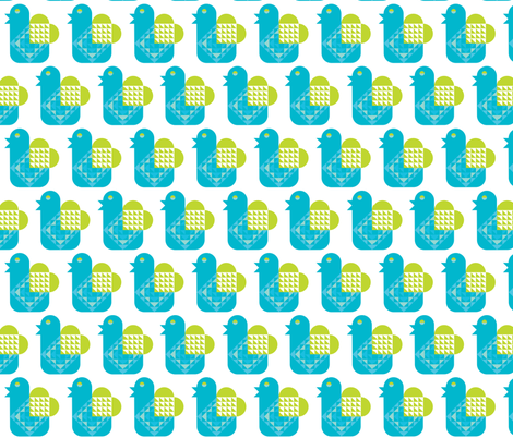 Bue Bird with a Heart fabric by gigimigi on Spoonflower - custom fabric