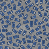 Scattered tardis on gray