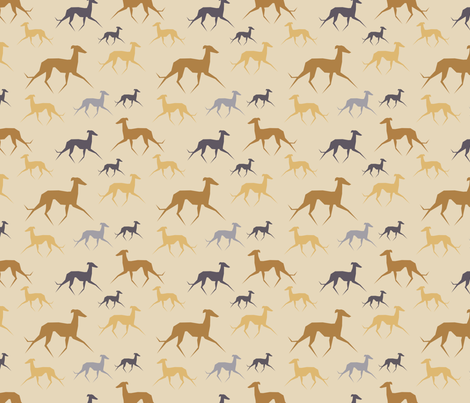 Italian Greyhound beige fabric by lobitos on Spoonflower - custom fabric