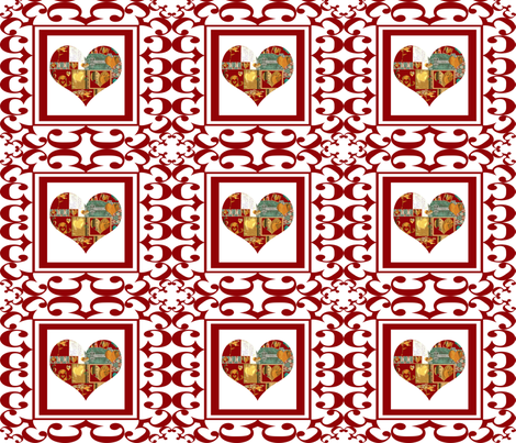 Written on the Heart (small repeat) fabric by anniedeb on Spoonflower - custom fabric