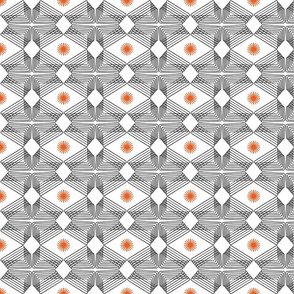 Ripples and Wheels - Black, White, Orange