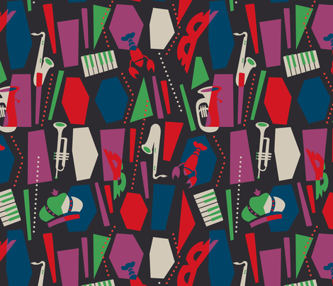 laissez les bon temps rouler fabric by acbeilke on Spoonflower - custom fabric