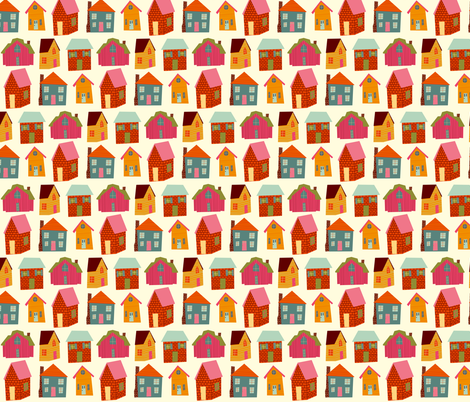 little houses fabric by heidikenney on Spoonflower - custom fabric