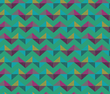 Geo Chevron_emerald fabric by bee&lotus on Spoonflower - custom fabric