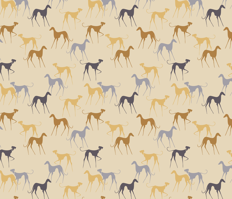 Azawakhs beige fabric by lobitos on Spoonflower - custom fabric