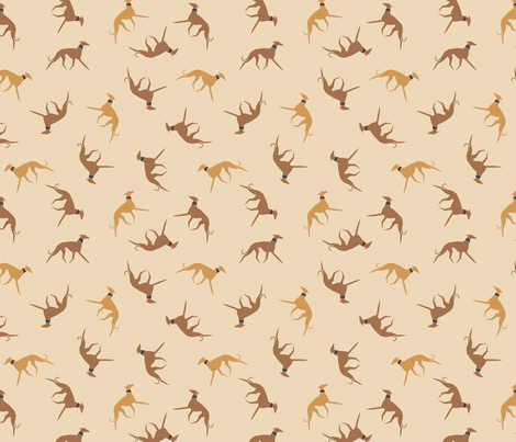 sighthound with collar beige fabric by lobitos on Spoonflower - custom fabric