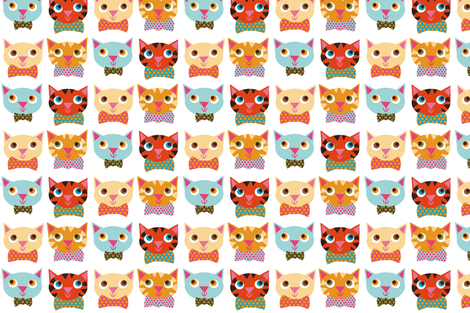 cat faces fabric by heidikenney on Spoonflower - custom fabric