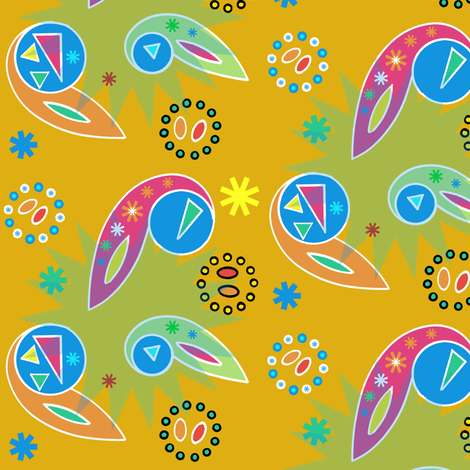 Gender-Neutral Paisley and Wheels Abstract