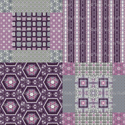 Lavender Garden Stitched Cheater Quilt