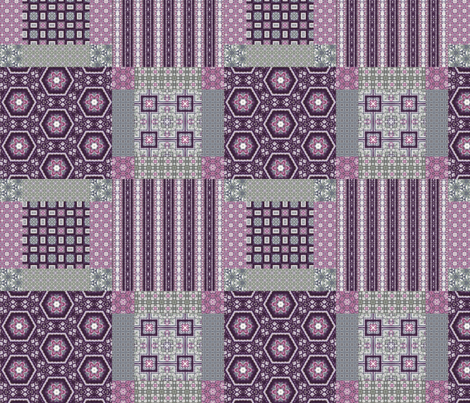 Lavender Garden Stitched Cheater Quilt fabric by stitchinspiration on Spoonflower - custom fabric