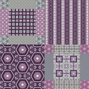 Lavender Garden Stitched Cheater Quilt