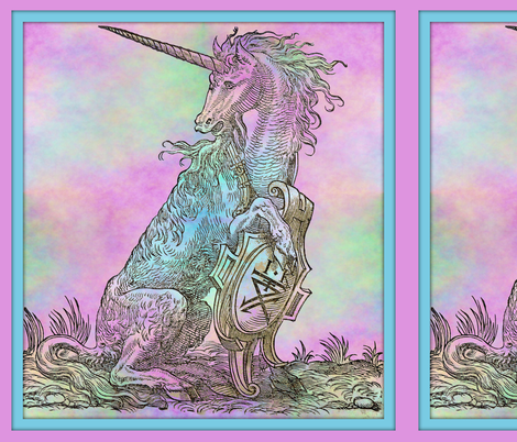 16th Century Unicorn Rainbows Framed fabric by peacoquettedesigns on Spoonflower - custom fabric