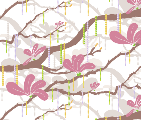 Mardi Magnolia Beads fabric by creative_merritt on Spoonflower - custom fabric