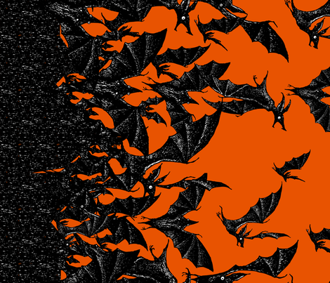 Night Hunters border - pumpkin fabric by jwitting on Spoonflower - custom fabric