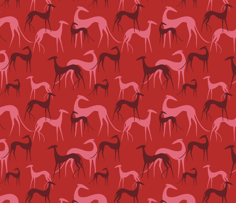 Sighthounds berries fabric by lobitos on Spoonflower - custom fabric